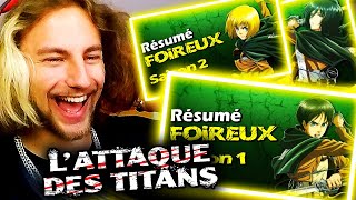 Le RÉSUMÉ FOIREUX de lAttaque des Titans  🤯🤯 cest très drôle  Réaction CrazyBomb World SNK [upl. by Bambi]