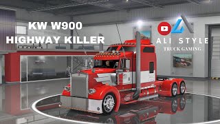 American Truck Simulator v 148 KW W900 Highway Killer Mega Tuning [upl. by Basir]