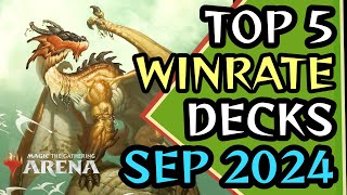 TOP 5 WINRATE DECKS FOR MIDSEPTEMBER 2024  MTG Arena  Standard  Bloomburrow [upl. by Hoffmann]