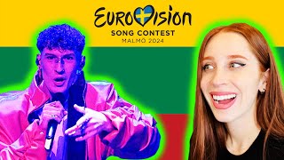 LETS REACT TO LITHUANIAS SONG FOR EUROVISION 2024  SILVESTER BELT quotLUKTELKquot [upl. by Borroff]