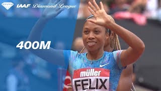 Allyson Felix 4965 WL wins the Womens 400m  IAAF Diamond League London 2017 [upl. by Lindner805]