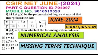 CSIR NET JUNE 2024 PART C QUESTION ID 704097 SOLUTIONCSIR NET JUNE 2024 PART C NUMERICAL ANALYSIS [upl. by Oni531]