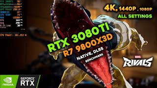 Marvel Rivals on RTX 3080Ti  R7 9800x3D  Benchmark  4K 1440p 1080p [upl. by Ahsiemac]