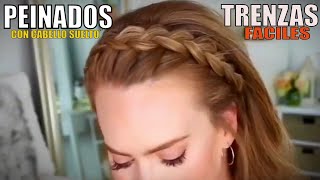 peinados con trenzas y cabello suelto [upl. by Socem]