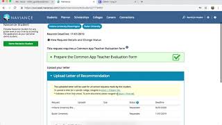 Submitting Teacher Letters of Recommendation in Naviance [upl. by Ednargel]