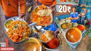 India’s Cheapest Breakfast in Bhubaneswar  4 Items with Curry amp Chutney Rs20  Street Food India [upl. by Siger542]