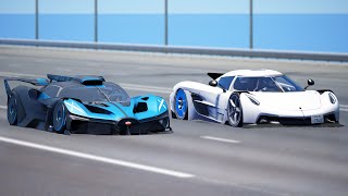 1000KMH Bugatti Bolide vs Koenigsegg Jesko Absolut  DRAG amp TRACK RACE [upl. by Edme544]