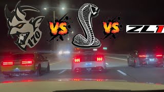 DEMON 170 VS GT500 VS ZL1👹SHOCKING RESULTS😱 [upl. by Oshinski]