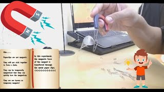 Simple Experiments Magnet Bars Horseshoe Magnet and Paper Clips [upl. by Elocel95]