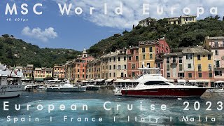 MSC World Europa  Mediterranean 7 Nights cruise  May  June 2023 4K HDR 60FPS [upl. by Spratt]