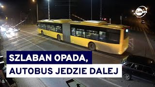 Niebezpieczna jazda autobusu w Rudzie Śląskiej Kierowca zignorował czerwone światło i rogatki [upl. by Iasi]