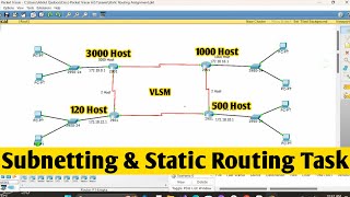 VLSMSubnetting and Static Routing Task  Computer Networks  Static Routing Assignment  CN 2024 [upl. by Isnam]