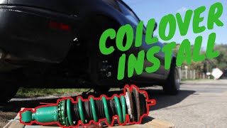 TEIN STREET BASIS COILOVER INSTALL  1995 Mazda Miata NA lowered [upl. by Monty]