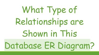 What Type of Relationships are Shown in This Database ER Diagram [upl. by Anse493]