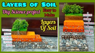 Layers of Soil project model  Layers of soil 3D model  Diy science project model [upl. by Hsirrehc49]