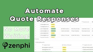 Quote Requests in Google Workspace Automate Responses with Zenphi Dashboards amp Google Docs [upl. by Olrak738]