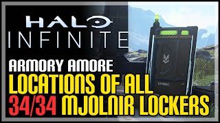 All 34 Mjolnir Armor Locker Locations Halo Infinite Armory Amore Achievement [upl. by Halullat]