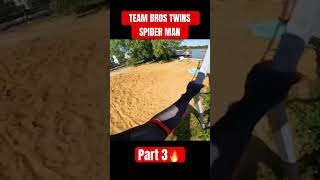 TEAM BROS TWINS SPIDERMAN ESCAPING ANGRY SPIDER MOM spiderman twins angrymom shorts [upl. by Nwadrebma]