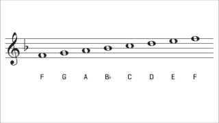 F Major Scale and Key Signature on Treble Clef  The Key of F Major [upl. by Suiddaht274]