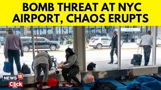 New York Aiport Bomb Threat  Passengers Evacuated After Bomb Threat  US News  News18  N18G [upl. by Nirek]