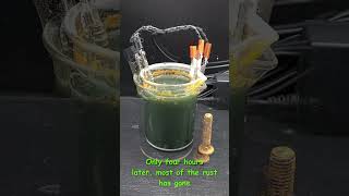 Rust removal using electrolysis chemistry lab experiment [upl. by Binette]