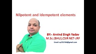 Nilpotent and idempotent elements ring theory [upl. by Pearlstein]