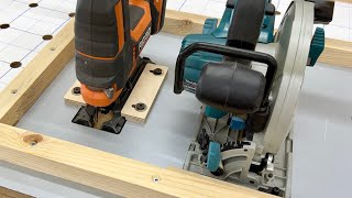 Making a Table Saw  Router Table amp Jigsaw Table  3 in 1 Cordless Workshop [upl. by Jess412]