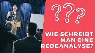 WIE SCHREIBT MAN EINE REDEANALYSE I DEUTSCHSTUNDEONLINE [upl. by Hsiwhem]