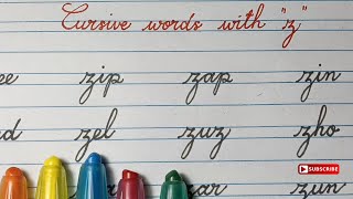 Cursive Writing Practice  Words Start With Letter “z”  Cursive Writing for Beginners [upl. by Sherline]