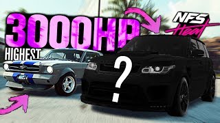 Need for Speed HEAT  Highest HORSEPOWER Cars  3000HP Combined [upl. by Aruabea222]