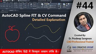 AutoCAD Spline Command  AutoCAD Tutorials 44  HindiUrdu autocad 202125 cad spline Fit and CV [upl. by Coombs519]