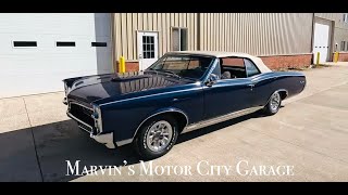 Marvins Motor City Garage 1967 Pontiac GTO Convertible 4 Speed HO Engine AC  Super rare options [upl. by Alake]