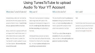 Using TunesToTube To Upload Audio To Your YouTube Account [upl. by Eneliak]