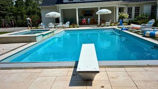 Vinyl liner 20x40 with spill over sundeck complete build Timelapse Inground pool construction [upl. by Laehcor267]