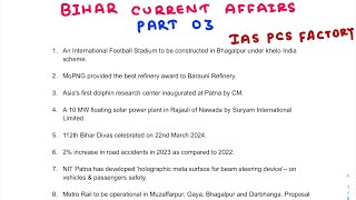 Part 03 Bihar Special Current Affairs [upl. by Yseulta]