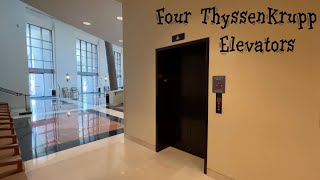 4 ThyssenKrupp Elevators at Ferguson Center for the Arts Newport News VA [upl. by Nnairek]