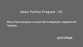 EP 02  Language Python  Basic Program I go2collage [upl. by Lay]