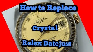 How to replace a crystal Rolex 1601 1505 160131500 [upl. by Arrik]