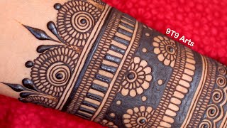 Easy Mehndi Design 2024 New Stylish Simple Full Front Hand Bridal Henna  Mehandi ka Design [upl. by Onaimad]