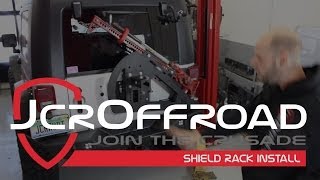 JcrOffroad  Jeep Wrangler JK Shield Tire Carrier Installation OLD VERSION [upl. by Asseret138]