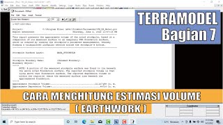 Belajar Terramodel bagian 7  cara menghitung estimasi volume [upl. by Berga230]