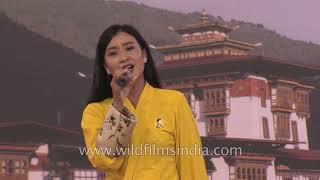 Bhutanese Singer Namkha Lhamo during Bhutan Week In India 2018 [upl. by Etnauq]