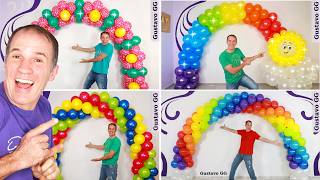 Como hacer un ARCO DE GLOBOS 😍 4 ideas Decoración con globos  Gustavo gg [upl. by Bonaparte]