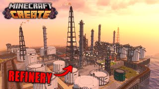 I Built A WORKING OIL REFINERY In Minecraft Create Mod [upl. by Auqinehs]