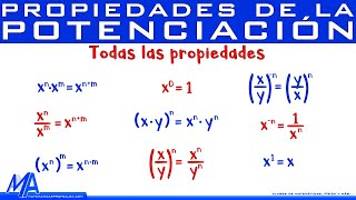 Propiedades de la potenciación  Todas las propiedades [upl. by Ecirb]