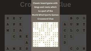 Classic board game with kings and rooks whichCrossword Clue crossword crosswordpuzzles [upl. by Ecirbaf]