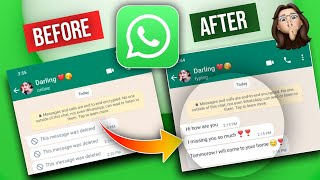 😍WhatsApp deleted messages recovery  whatsapp delete chat recovery [upl. by Fillender]