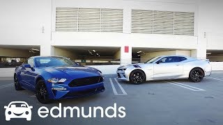 2018 Chevrolet Camaro SS vs 2018 Ford Mustang GT  Comparison Test  Edmunds [upl. by Ennaoj]