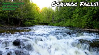 Ocqueoc Falls Ocqueoc Waterfall Beautiful 4k drone video of falls that you can actually wade into [upl. by Ihsorih]