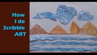 How I do scribbling art Scribbling and collage art tutorial Part1 new method [upl. by Sager]